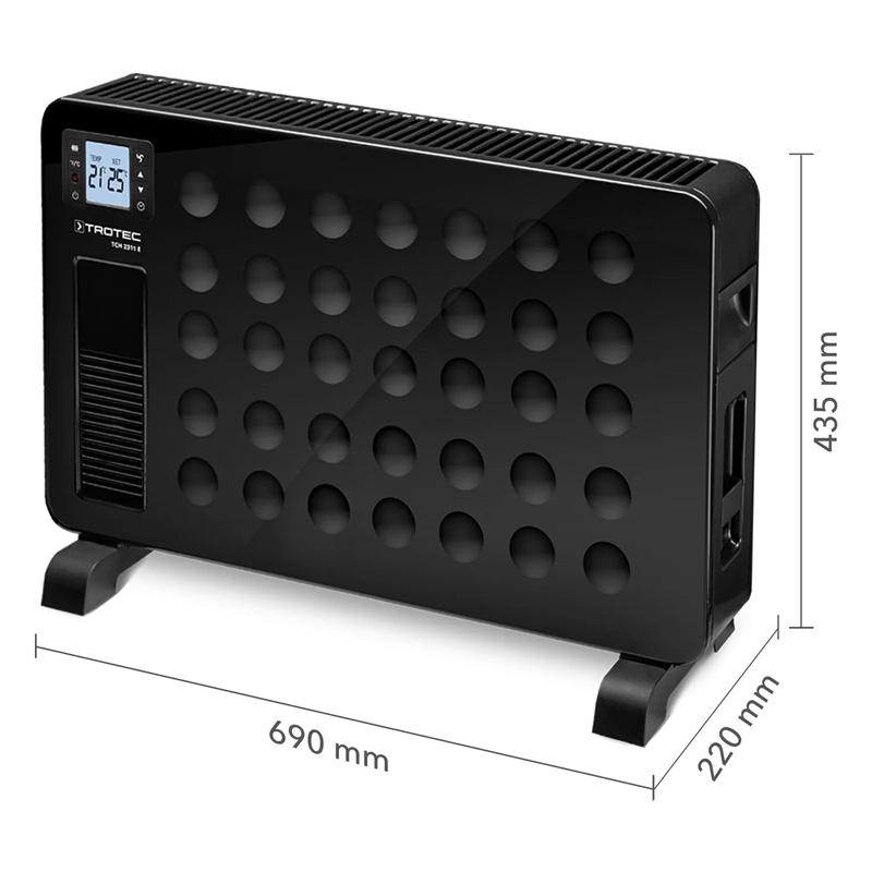 Convector electric TROTEC TCH 2311E Design - 2300W, negru, cu telecomanda