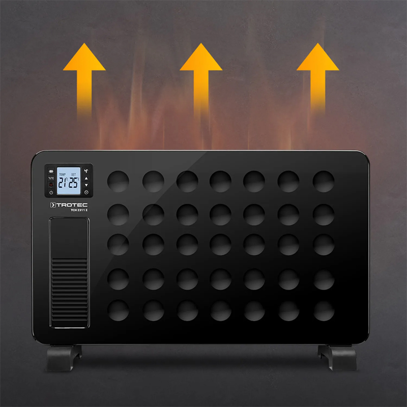 Convector electric TROTEC TCH 2311E Design - 2300W, negru, cu telecomanda