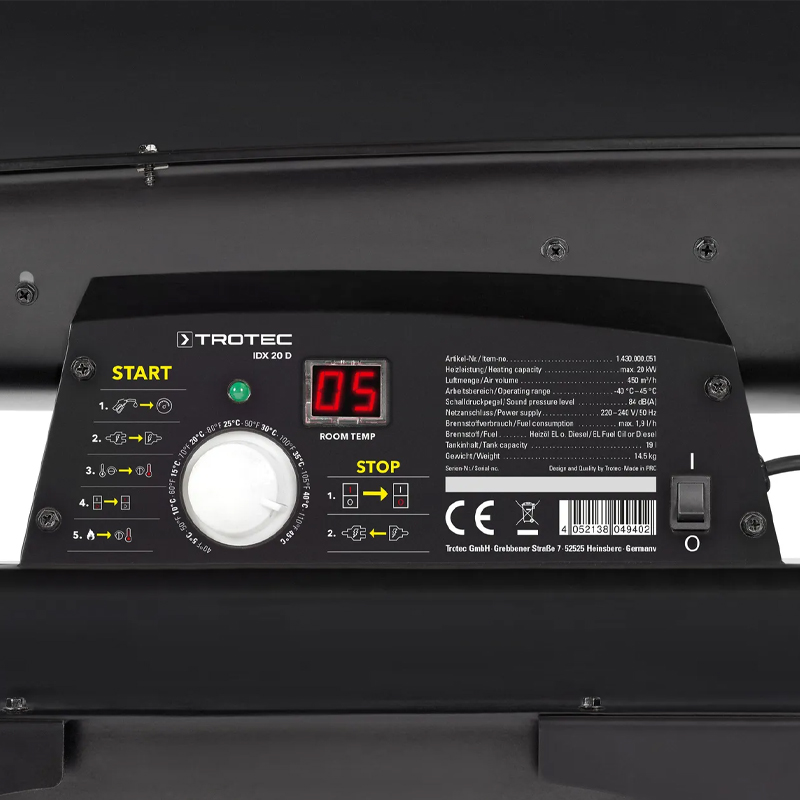 Incalzitor cu motorina cu ardere directa TROTEC IDX 20 D - 20 kW