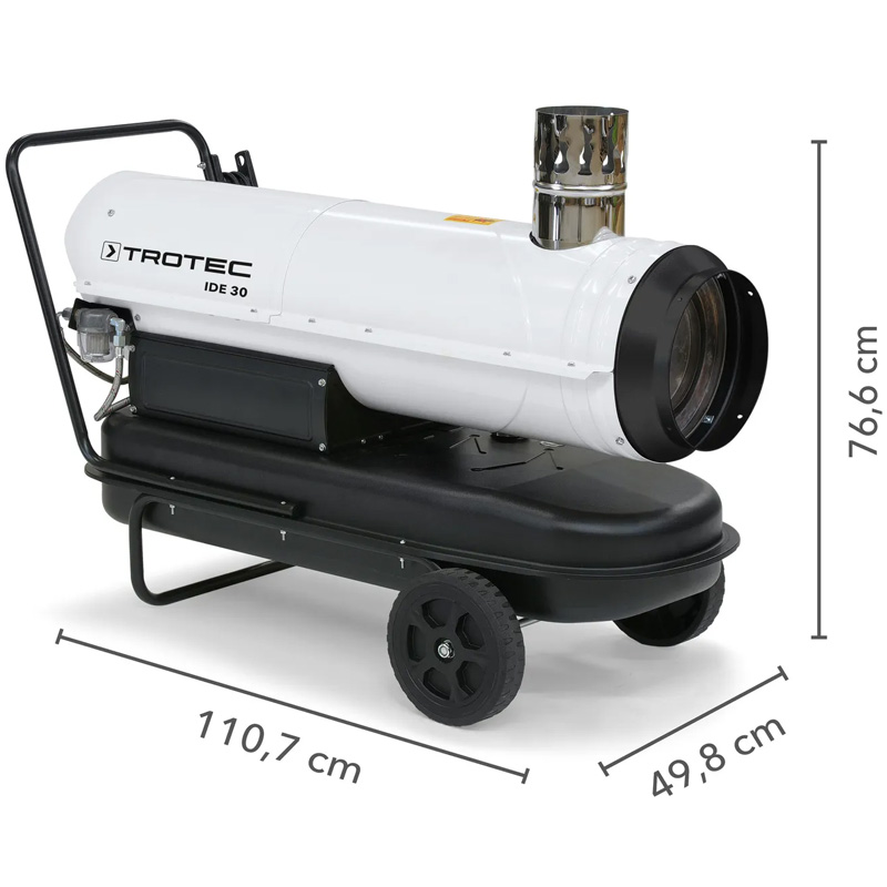 Incalzitor cu motorina cu ardere indirecta, 30kW, TROTEC tip IDE30