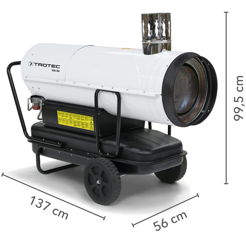 Incalzitor cu motorina cu ardere indirecta, 80kW, TROTEC tip IDE80