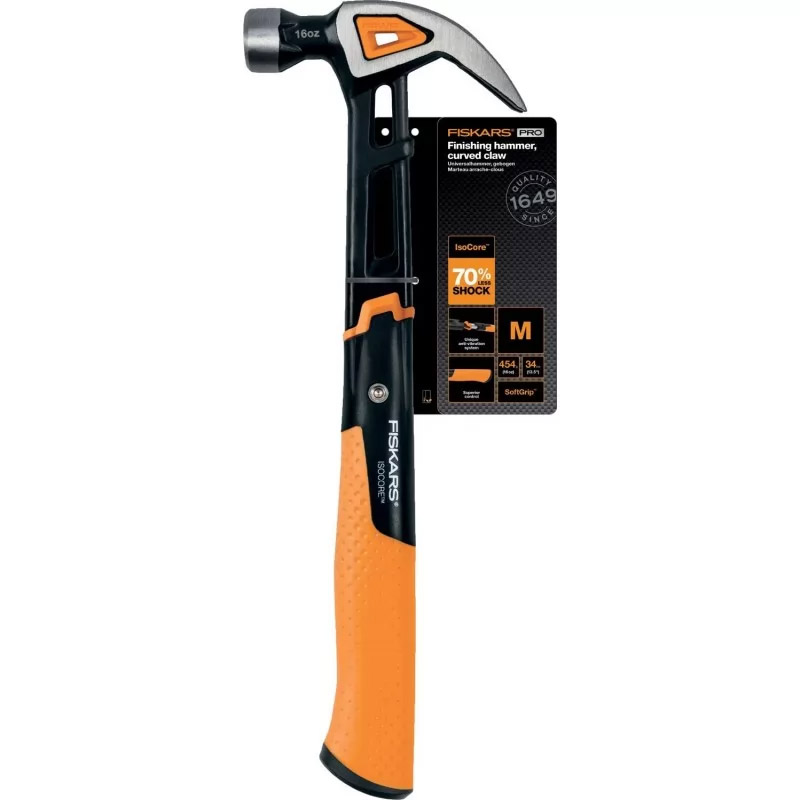 Ciocan pentru dulgheri, curbat, IsoCore (M), Fiskars