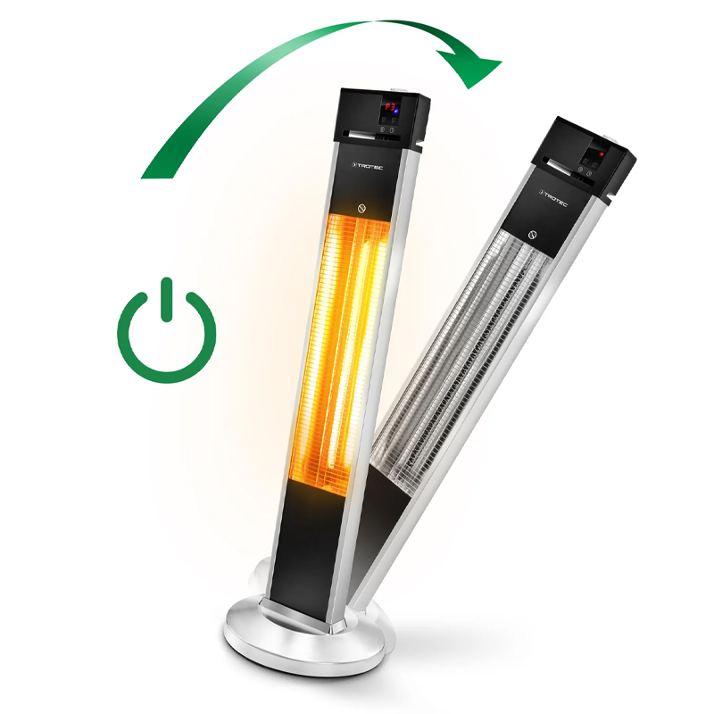 Incalzitor electric pentru terase cu infrarosii cu picior, TROTEC tip IRS2000E