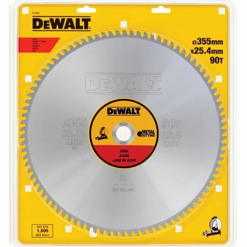Disc pentru fierastrau circular pentru otel, 355 x 25.4 mm, 90 dinti, DeWalt Extreme