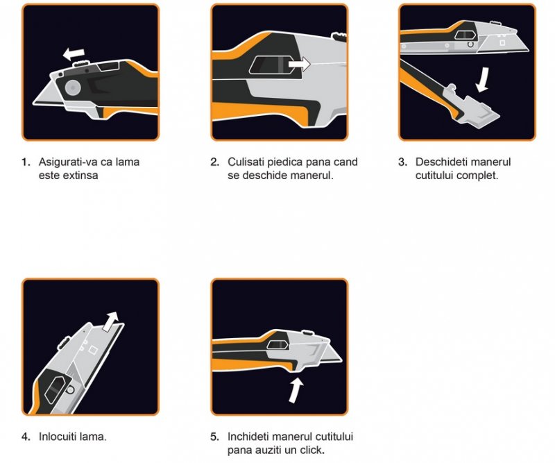Cutit utilitar pentru rigips cu lame multiple, CarbonMax, Fiskars