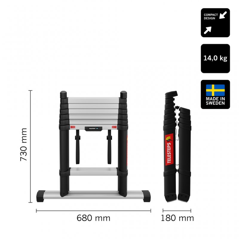 Scara telescopica multifunctionala, Telesteps, 2.3m, 7 trepte 80mm, tip Combi-Line 2.3