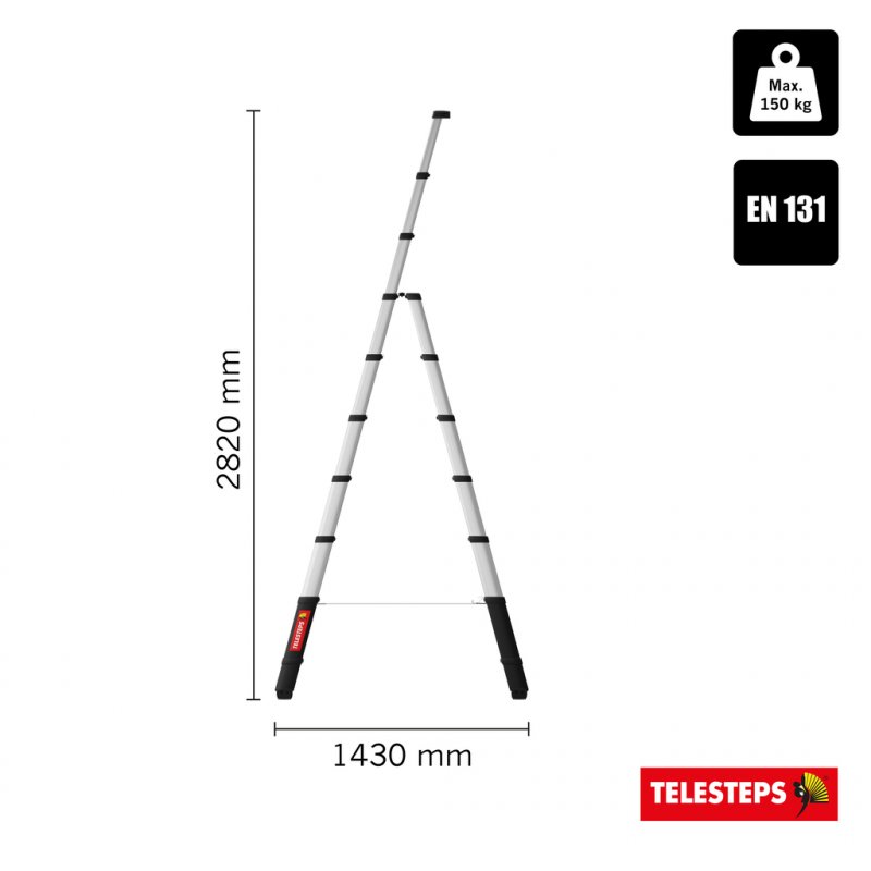 Scara telescopica multifunctionala, Telesteps, 3.0m, 9 trepte 80mm, tip Combi-Line 3.0
