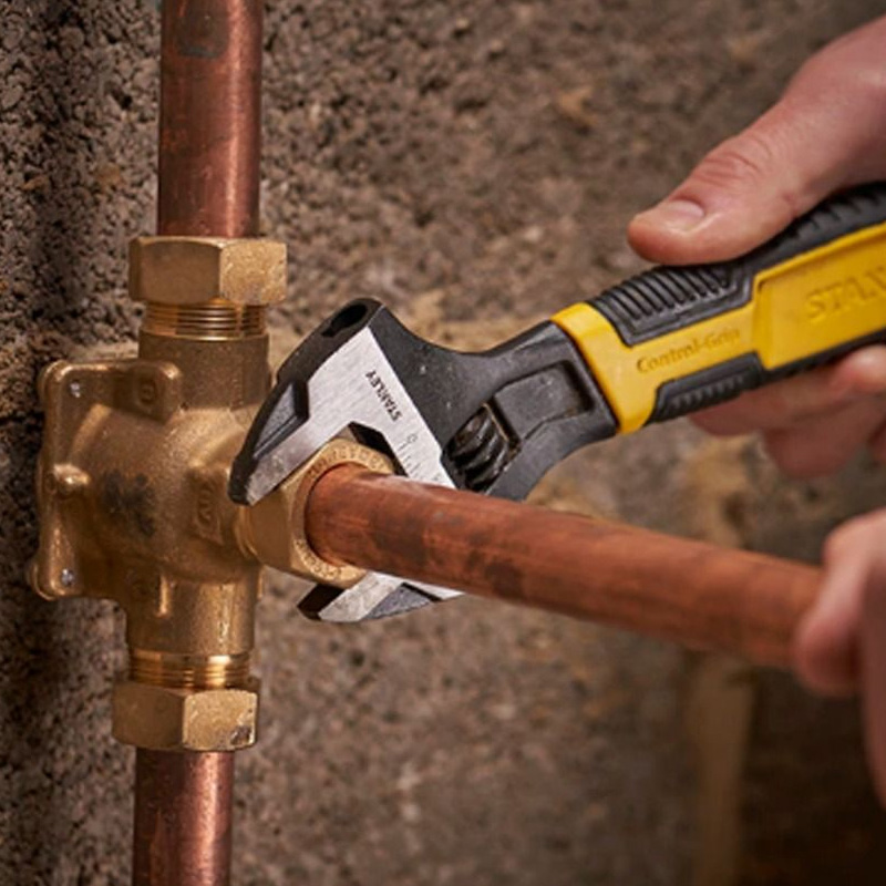 Cheie reglabila (engleza) STANLEY® cu maner bicomponent Control-Grip, 250 mm / 10