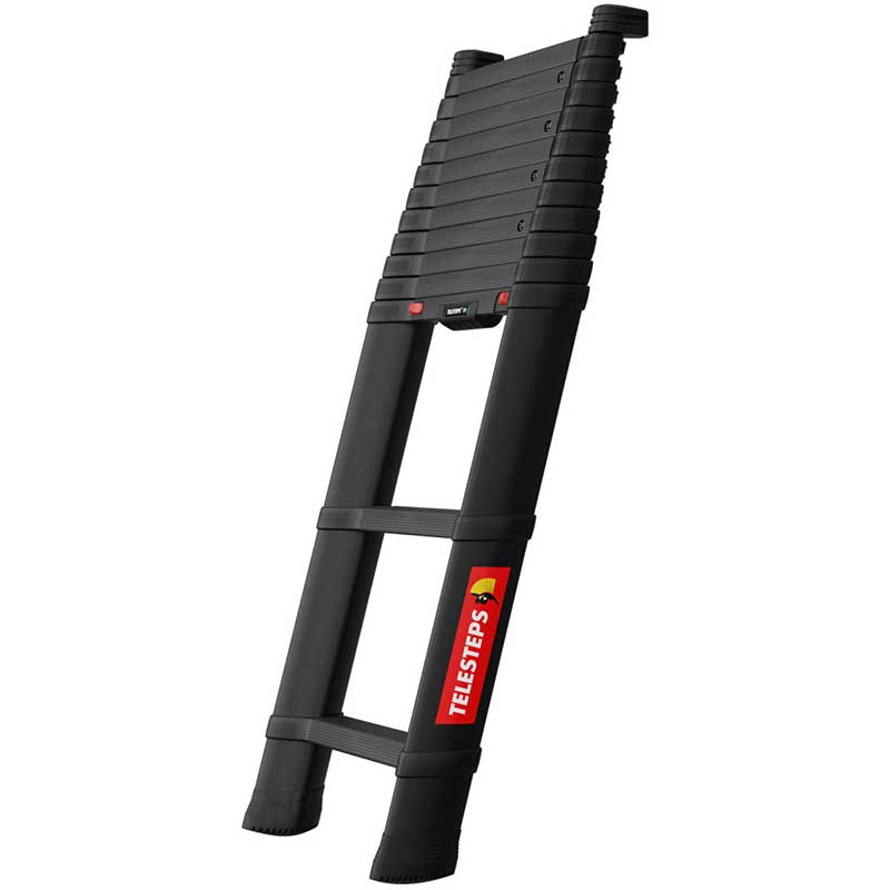 Scara telescopica pentru politie si armata, Telesteps, Tactical Line, neagra, 4.1m, EN1147, 13 trepte, sarcina maxima 500kg