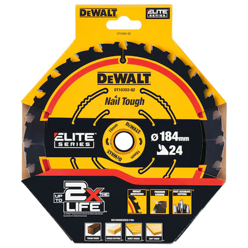 Disc (panza) pentru fierastrau circular, 184x16x1.65 mm, 24 dinti (taiere fina), pentru lemn, tip Dewalt EXTREME