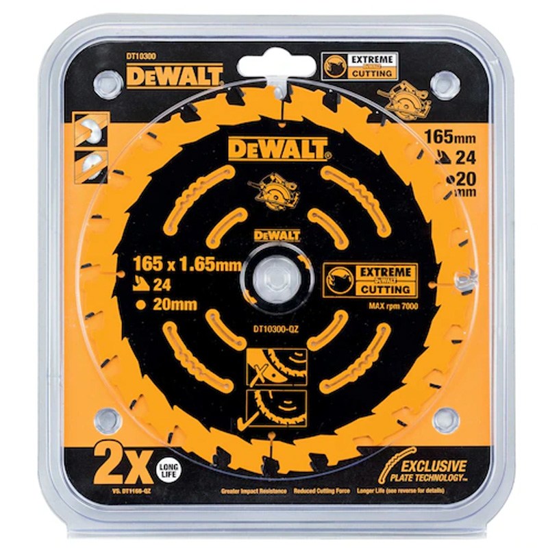 Disc (panza) pentru fierastrau circular, 165x20x1.65 mm, 24 dinti (taiere fina), pentru lemn, tip Dewalt EXTREME