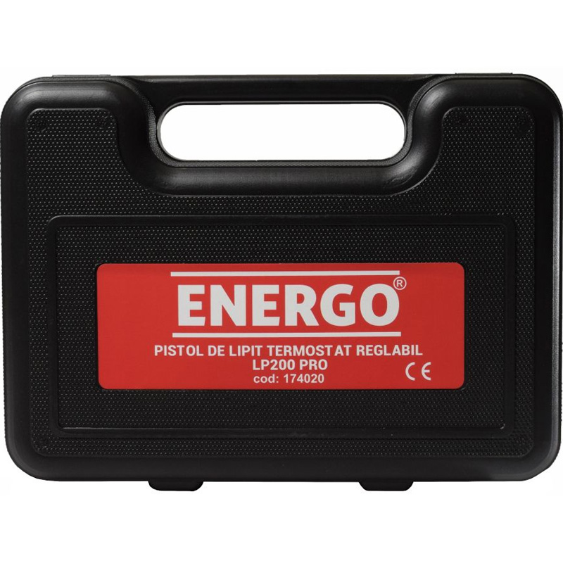 Pistol de lipit 200 W Energo LP200 PRO, cu termostat reglabil 200/350/500 °C, accesorii si valiza