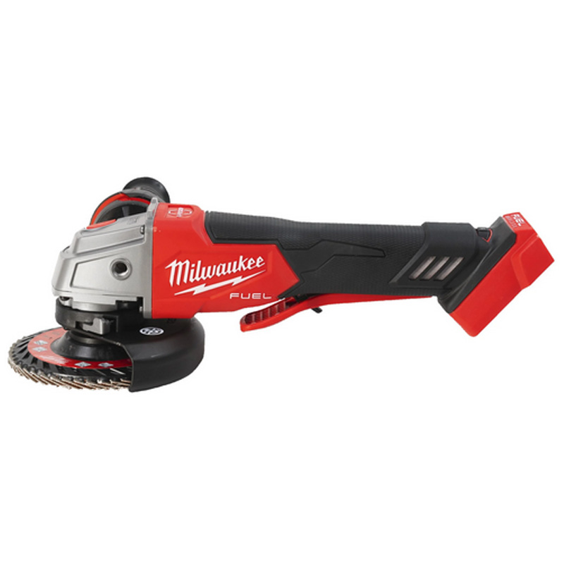 Polizor unghiular 125 mm cu turație variabila, franare si comutator tip clapeta M18 FUEL™, cu acumulatori 18V, SOLO, M18FSAGV125XPDB-0X MILWAUKEE