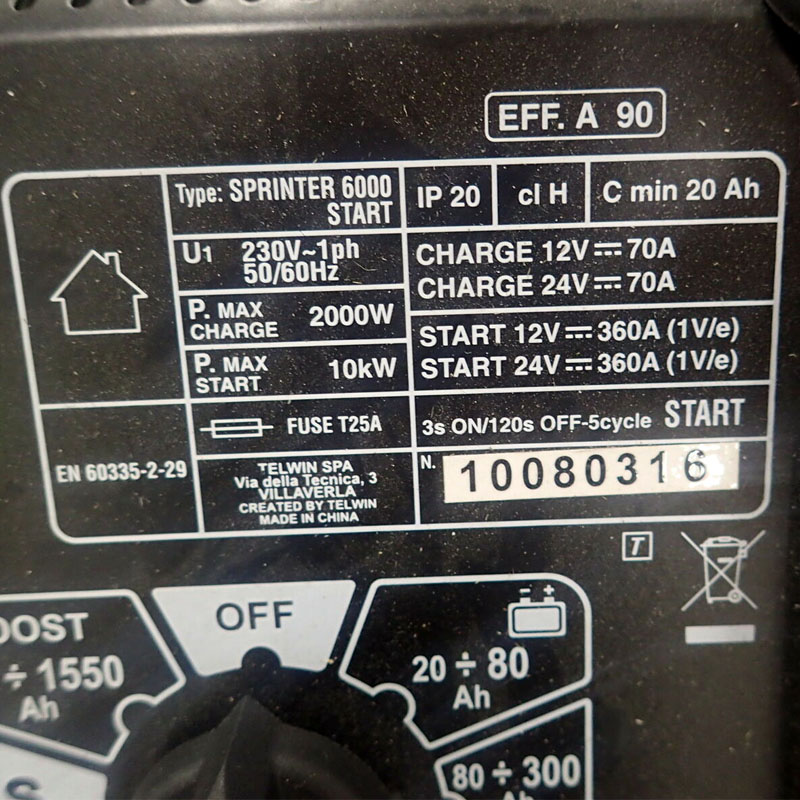 Redresor / Robot pornire auto 230V 12V/24V TELWIN, SPRINTER 6000 START