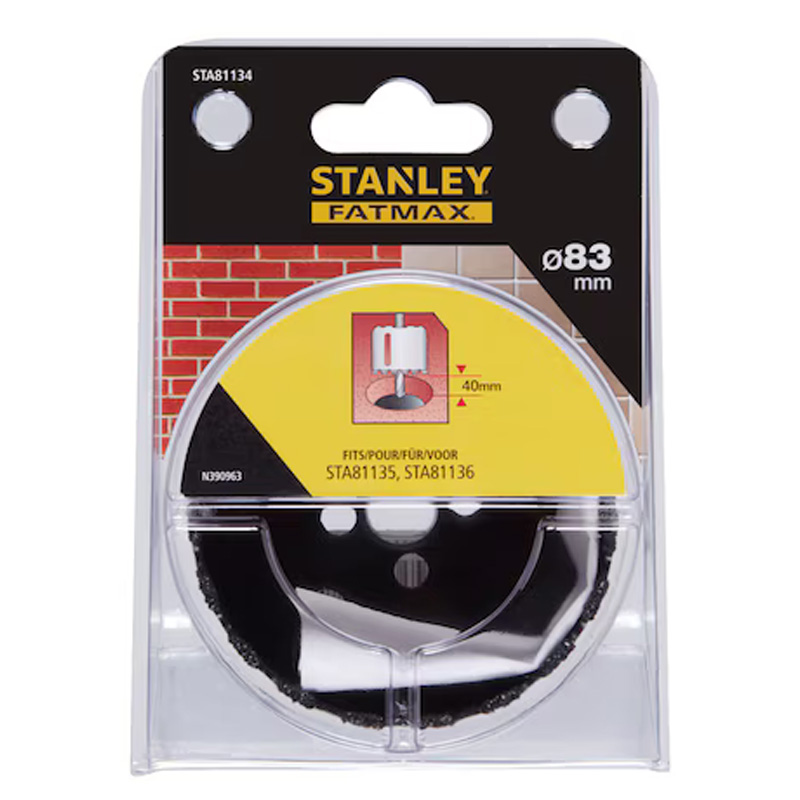 Carota Stanley FatMax 83x40mm placata cu carbura - pentru gaurire in zidarie