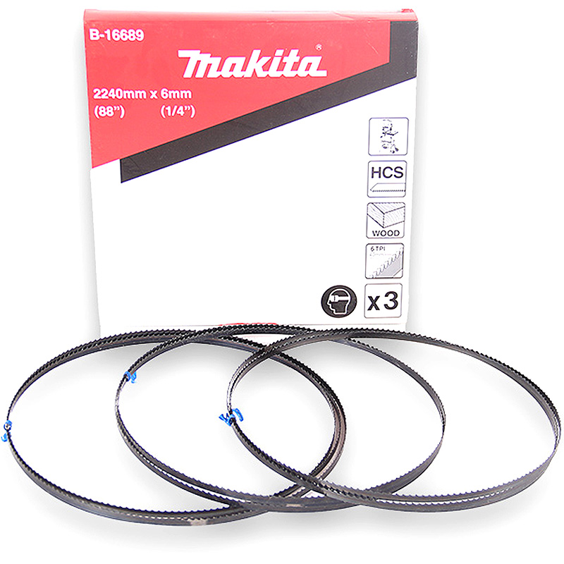 Set 3 benzi 2240x6x0.5 mm, taieri curbe lemn, pentru MAKITA LB1200F