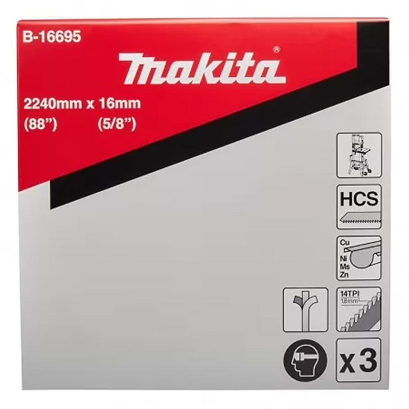 Set 3 benzi 2240x16x0.5 mm, pentru metale neferoase, pentru MAKITA LB1200F