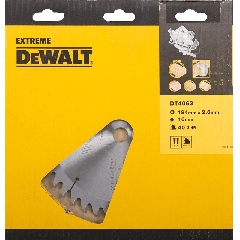 Disc (panza) circular Dewalt Extreme DT4063-QZ, 184x16x2.6 mm, 40 dinti, 