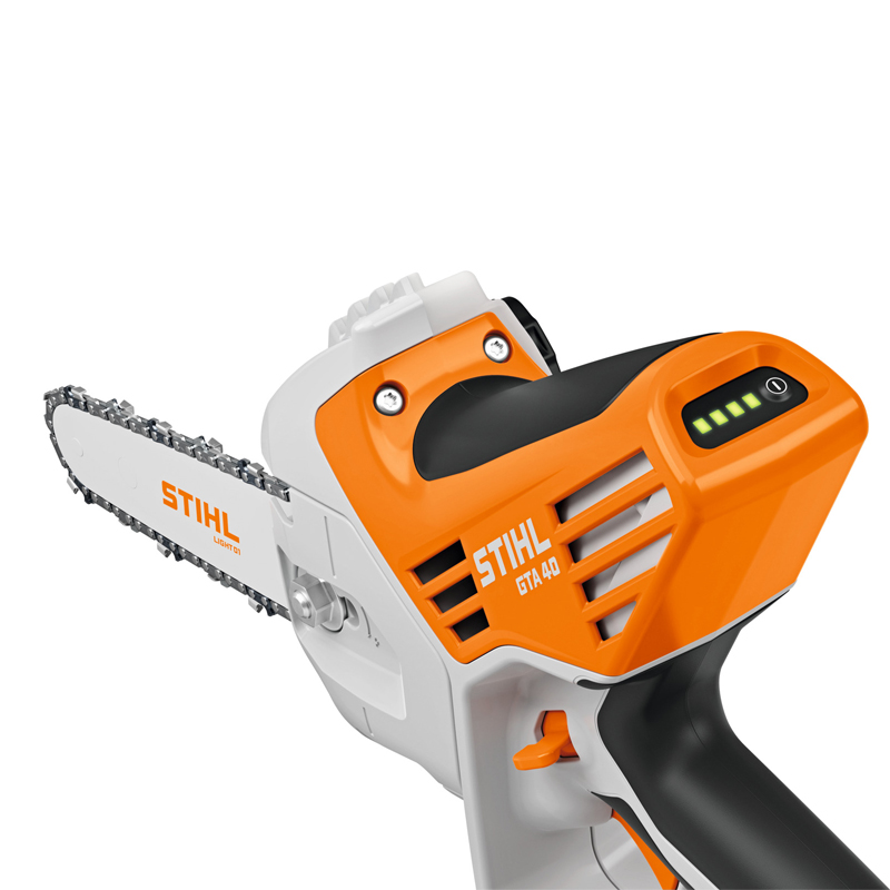 Electrofierastrau cu lant, cu acumulatori, Stihl, tip GTA40 Set (cu 2 acumulatori, incarcator si geanta transport), sistem AS
