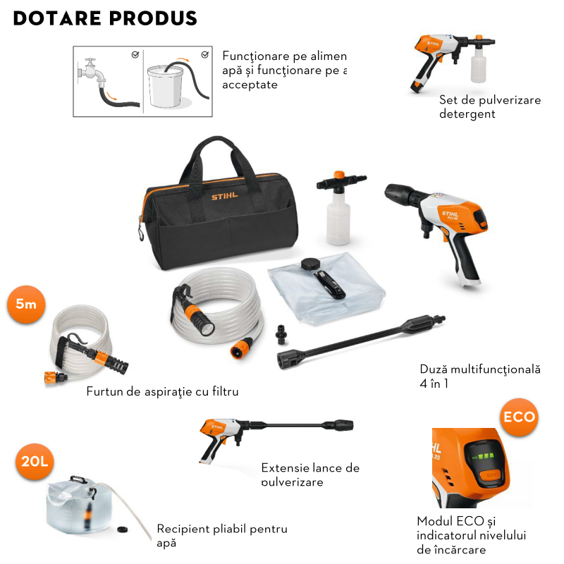Aparat de spalat cu presiune Stihl, tip RCA20 Set