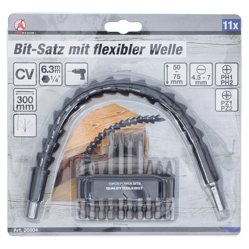 Set biti cu prelungitor flexibil 11-piese 