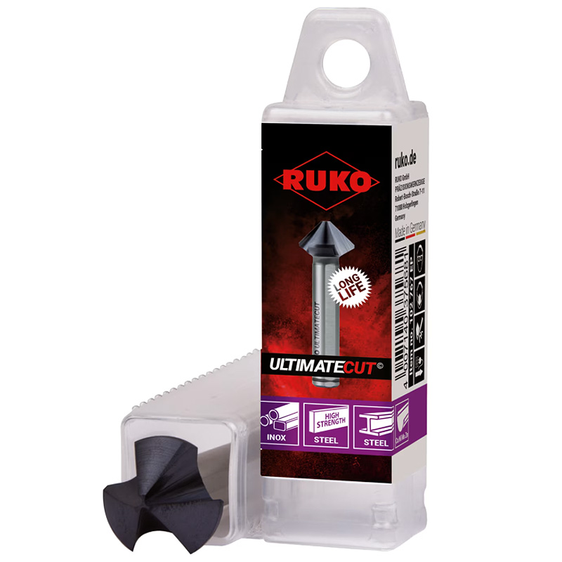 Tesitor (zencuitor) pentru metale, 12.4 mm, 90⁰ HSSE-Cobalt 5, RUKO ULTIMATECUT RUnaTEC