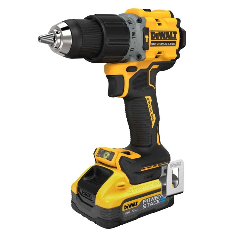 Masina de gaurit/insurubat cu percutie, 18V, 2 x 5.0Ah PowerStack Li-Ion, 90 Nm, tip DCD805H2T-QW