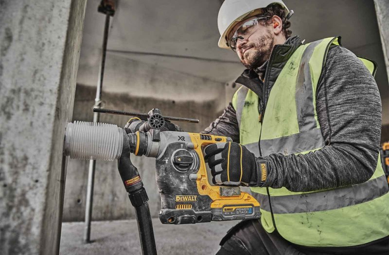 Ciocan rotopercutor SDS-plus, 3 moduri de lucru, 18V PowerStack Li-Ion, 2 x 5.0Ah, brushless, DeWalt DCH273H2T-QW