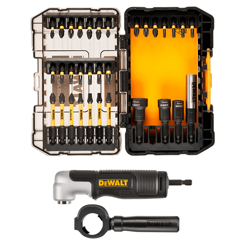 Set 33 piese, adaptor unghiular Flextorq si biti, Dewalt McLaren Limited Edition tip DT70782-QZ