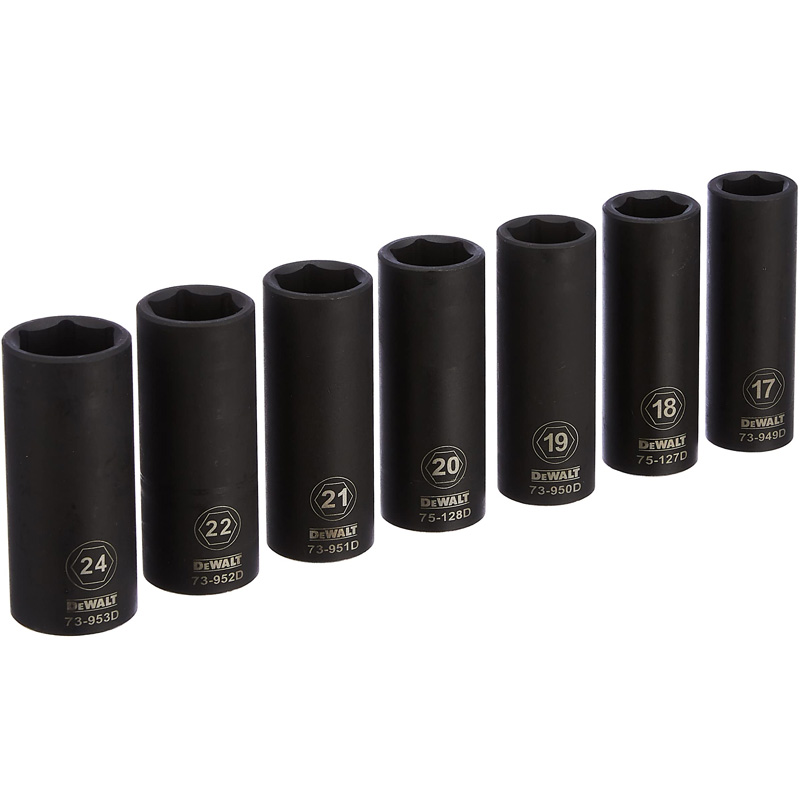 Set 7 chei tubulare de impact lungi, 17-24mm, 1/2