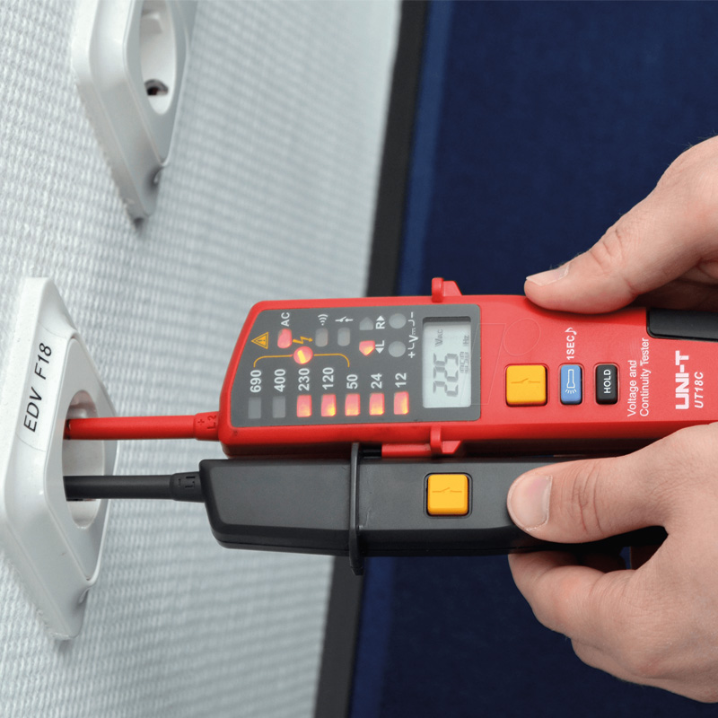 Multimetru/tester de tensiune digital cu 6 functii, tip UNI-T UT18C