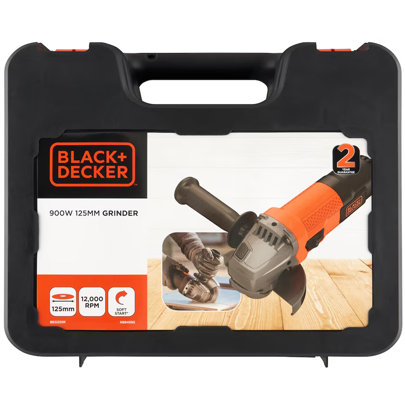 Polizor unghiular 125mm, 900W, 12000rpm, Black&Decker BEG220K-QS