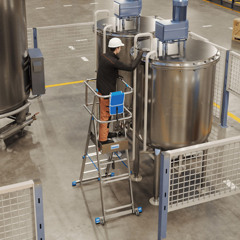 Scara STABILO SkyMatic mobila telescopica, dubla cu trepte pe o parte, 3-5 trepte