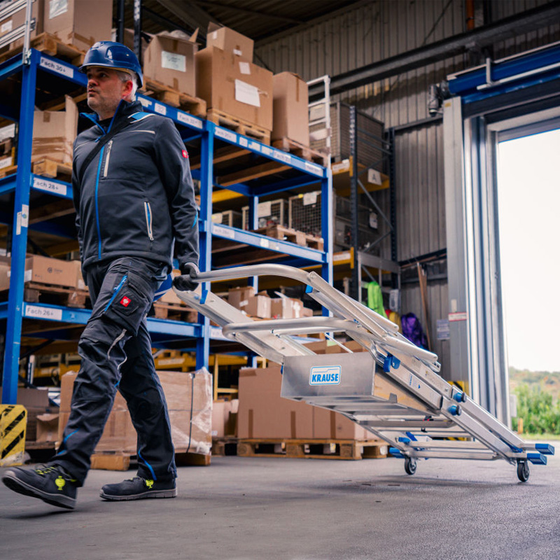 Scara STABILO SkyMatic mobila telescopica, dubla cu trepte pe o parte, 3-5 trepte