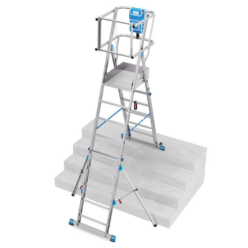 Scara STABILO SkyMatic mobila telescopica, dubla cu trepte pe o parte, 5-9 trepte