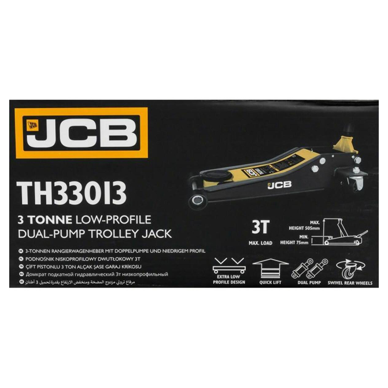 Cric hidraulic crocodil, profesional, 3 t, 75 - 505 mm, JCB