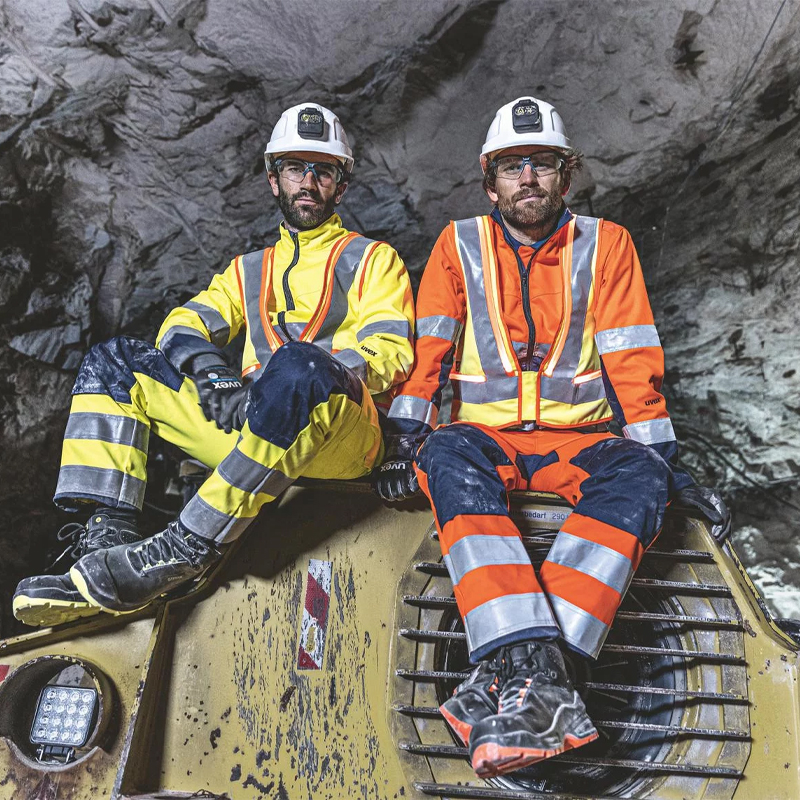 Pantaloni reflectorizanti portocaliu de lucru Uvex suXXeed Construction, marimea 42