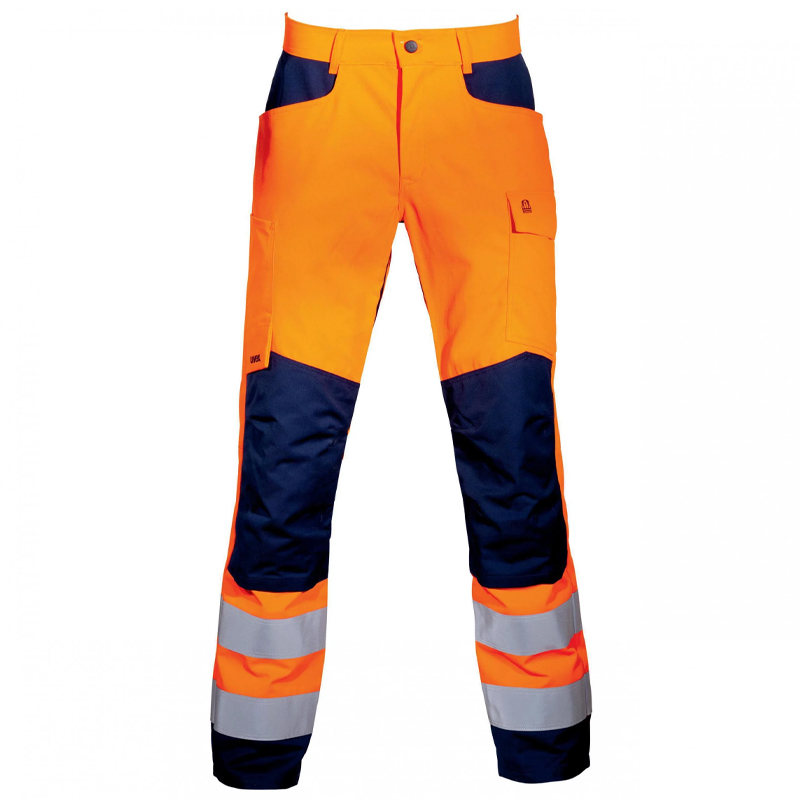 Pantaloni reflectorizanti portocaliu de lucru Uvex suXXeed Construction, marimea 44