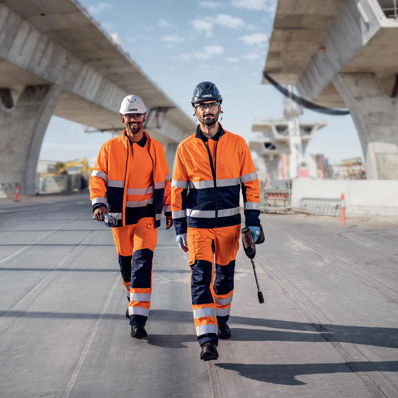 Jacheta reflectorizanta portocalie de lucru Uvex suXXeed Construction, marime XS