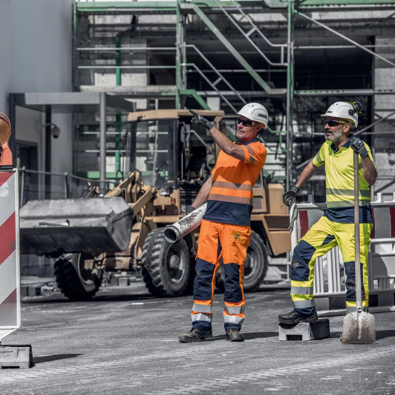 Tricou polo cu maneca scurta reflectorizant portocaliu Uvex suXXeed Construction, marime S