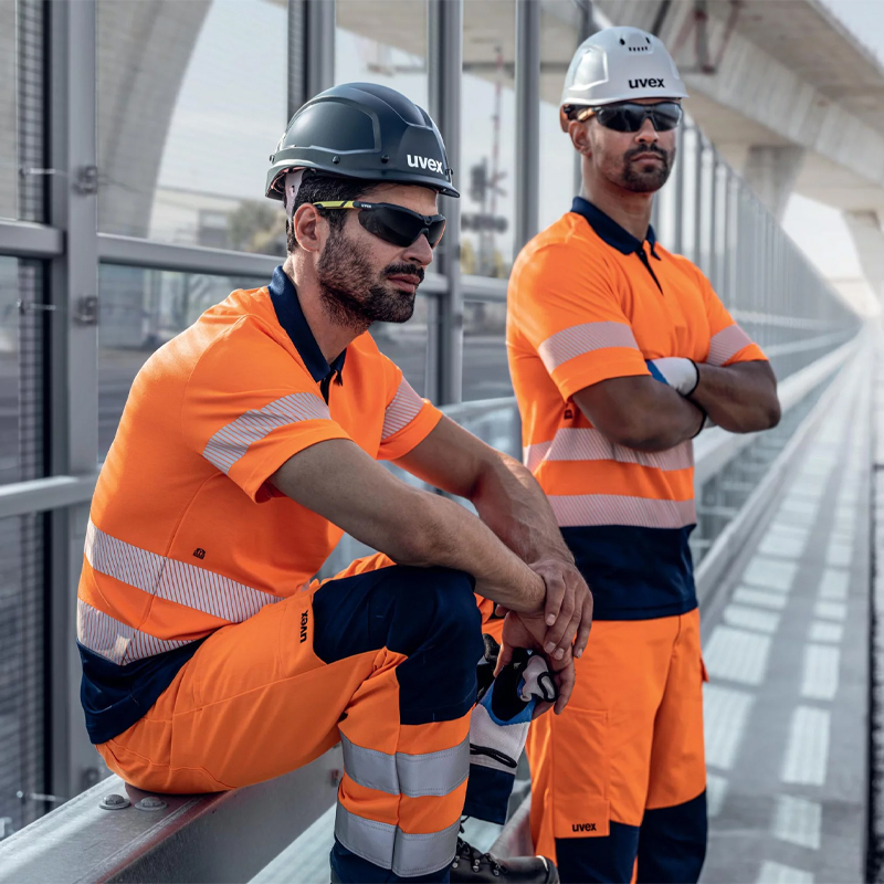 Tricou polo cu maneca scurta reflectorizant portocaliu Uvex suXXeed Construction, marime 6XL