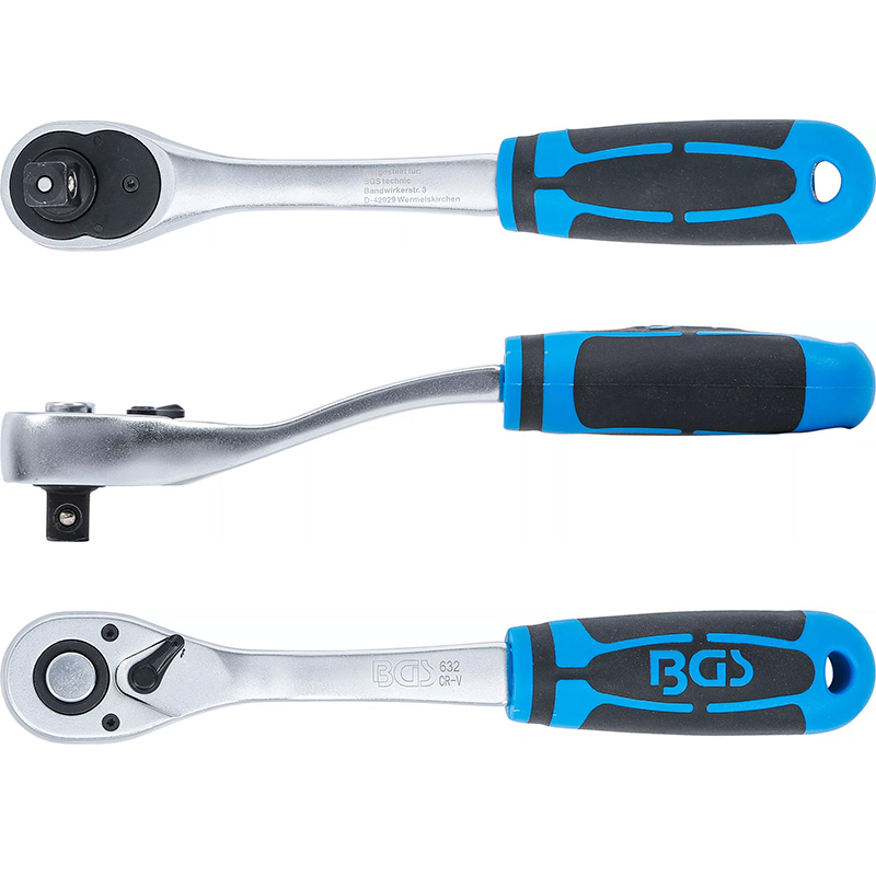 Cheie cu clichet reversibila, dantura fina, 1/2