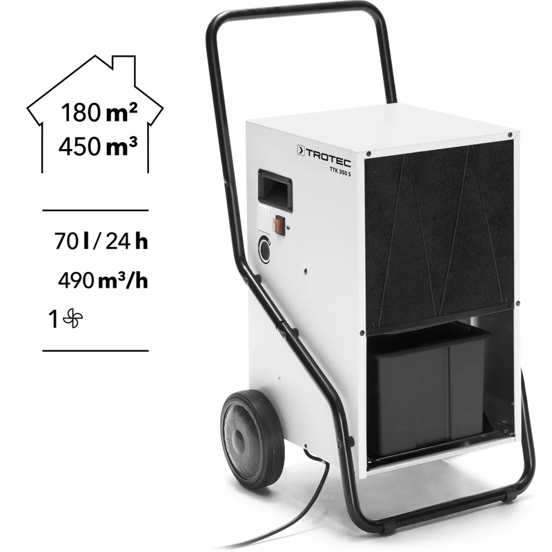 Dezumidificator profesional Trotec TTK350S, 63.5l/24h