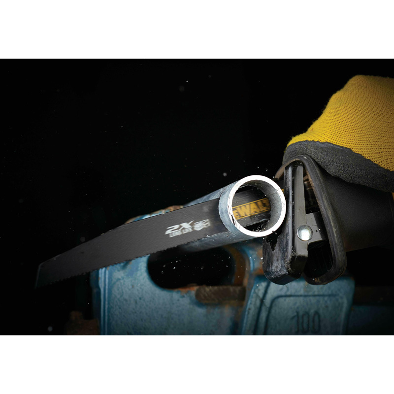 Set 5 panze (lame) bimetal DeWalt 2xLife BiM EXTREME, pentru lemn, 228 mm, 10TPI, pentru fierastraie sabie, tip DT2308L-QZ