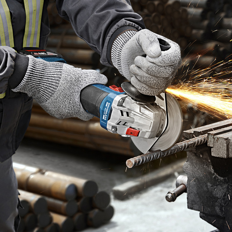 Polizor unghiular Bosch, 125 mm, cu acumulatori 18V Li-Ion, putere echivalenta 800 W, SOLO, tip GWS 18V-8