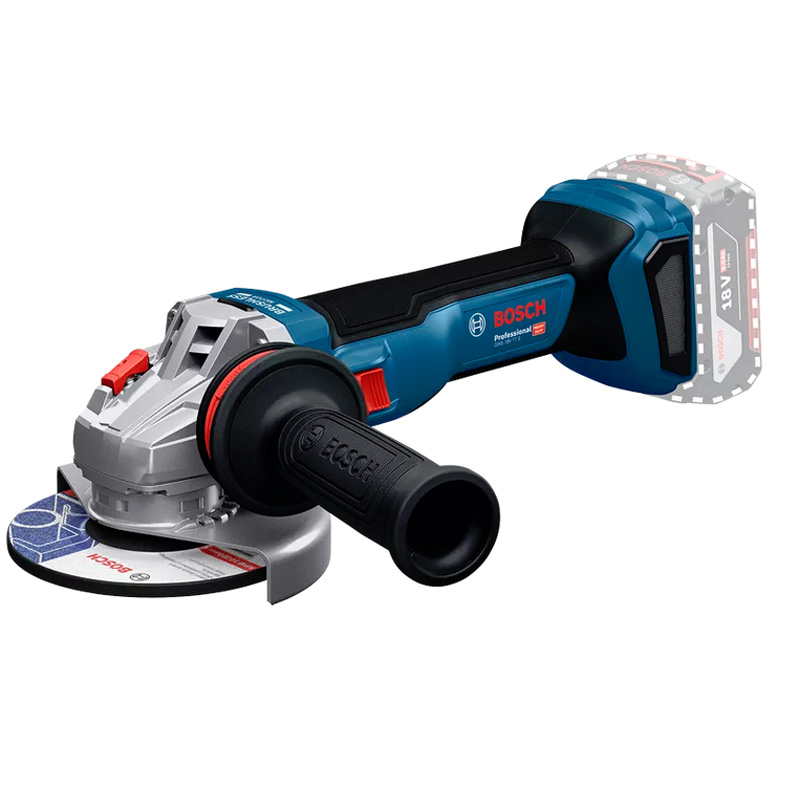 Polizor unghiular Bosch, 125 mm, cu acumulatori 18V Li-Ion, putere echivalenta 1100 W, SOLO, tip GWS 18V-11 S