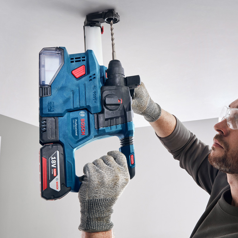 Ciocan rotopercutor Bosch SDS-plus 18V Li-Ion 2x 4.0Ah, tip GBH 185-LI