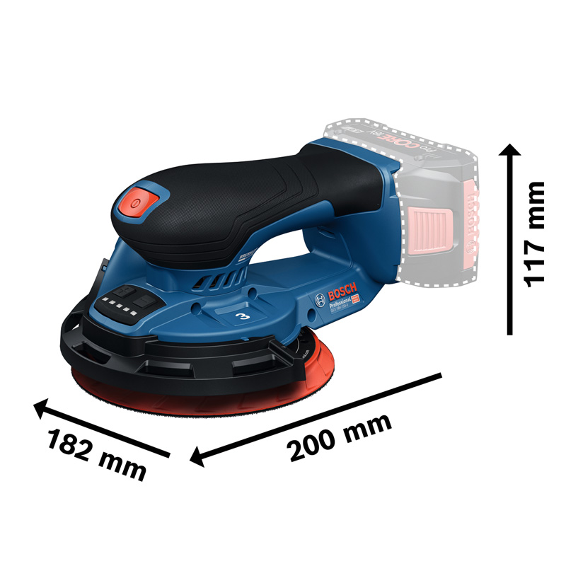 Slefuitor Bosch, cu excentric si acumulatori 18V Li-Ion, 150 mm, SOLO, tip GEX 18V-150-3