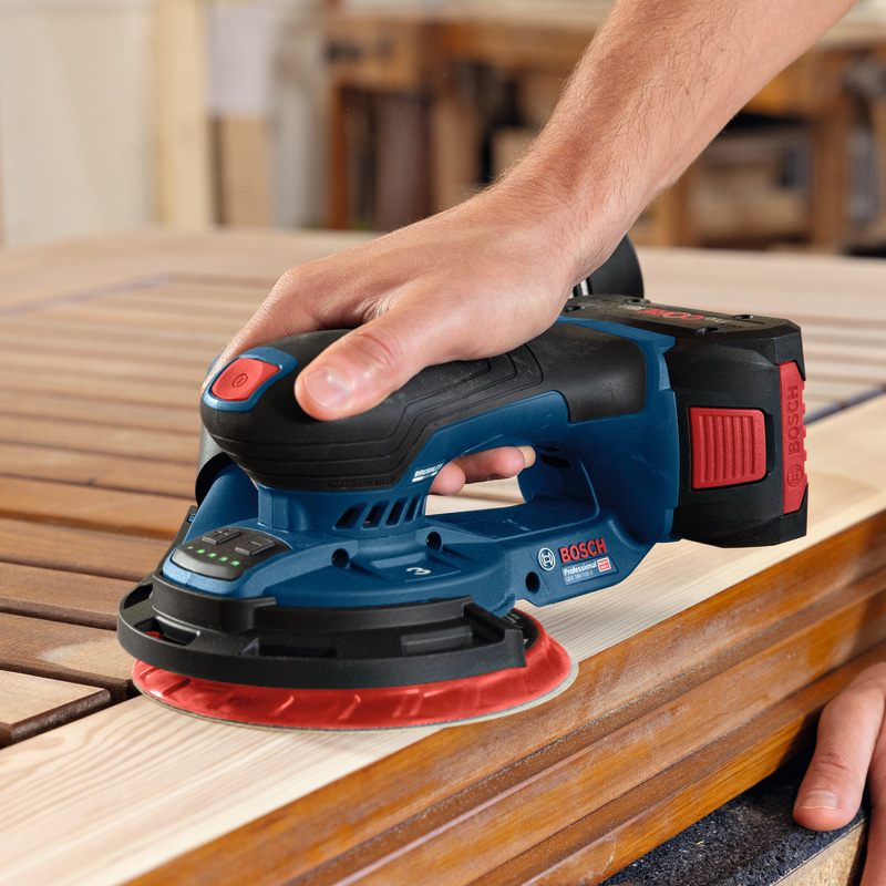 Slefuitor Bosch, cu excentric si acumulatori 18V Li-Ion, 150 mm, SOLO, tip GEX 18V-150-3