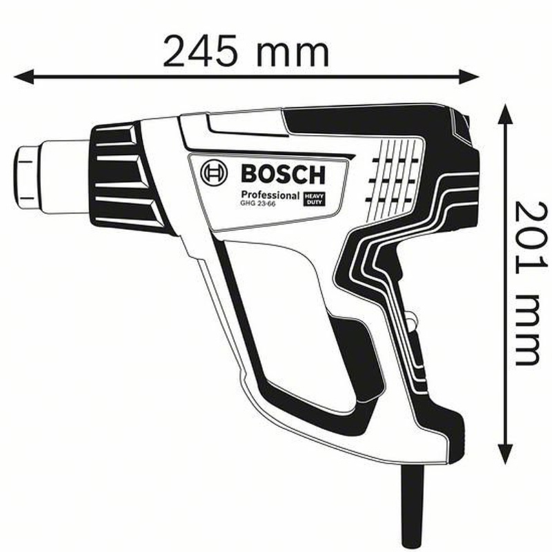 Suflanta cu aer cald Bosch, 2300W, 50-650⁰C, cu accesorii si L-Boxx, tip GHG 23-66